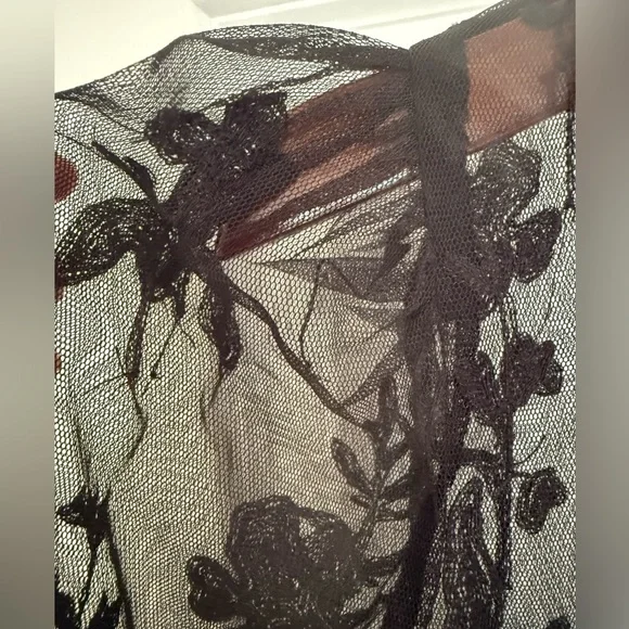 Free People Cecelia Sheer Mini Dress Black XS (Slip Not Included) - Picture 6 of 7